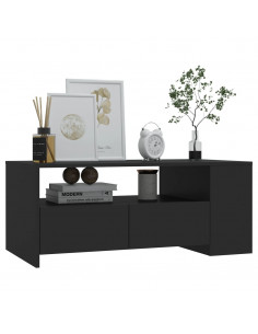 Tavolino da Salotto Nero 102x55x42 cm in Legno Compensato