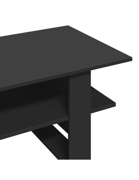 Tavolino da Salotto Nero 102x55x42 cm in Legno Multistrato