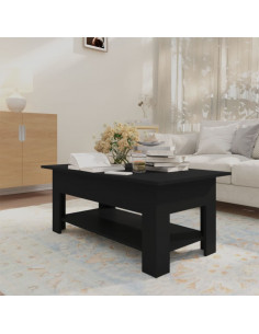 Tavolino da Salotto Nero 102x55x42 cm in Truciolato