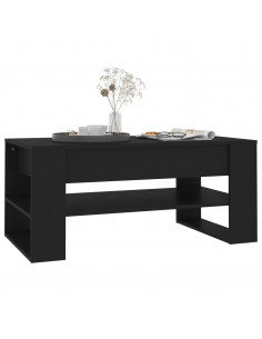 Tavolino da Salotto Nero 102x55x45 cm in Legno Multistrato