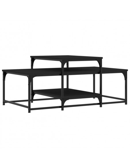 Tavolino da Salotto Nero 102x60x45 cm in Legno Multistrato