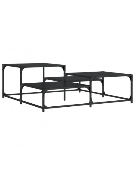 Tavolino da Salotto Nero 107x107x40 cm in Legno Multistrato