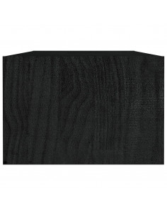 Tavolino da Salotto Nero 110x50x34 cm Legno Massello di Pino