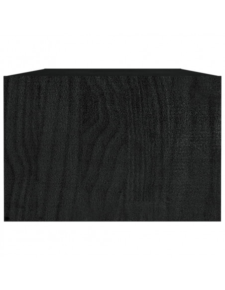 Tavolino da Salotto Nero 110x50x34 cm Legno Massello di Pino