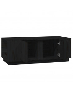 Tavolino da Salotto Nero 110x50x40 cm Legno Massello di Pino