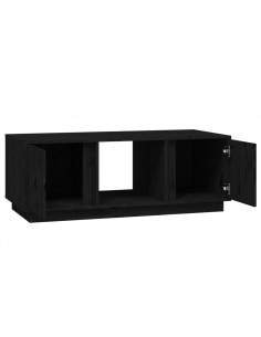 Tavolino da Salotto Nero 110x50x40 cm Legno Massello di Pino