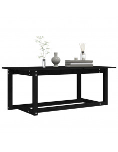 Tavolino da Salotto Nero 110x55x45 cm Legno Massello di Pino