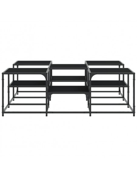 Tavolino da Salotto Nero 121x121x40 cm in Legno Multistrato