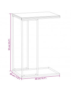 Tavolino da Salotto Nero 40x30x59 cm in Legno Multistrato
