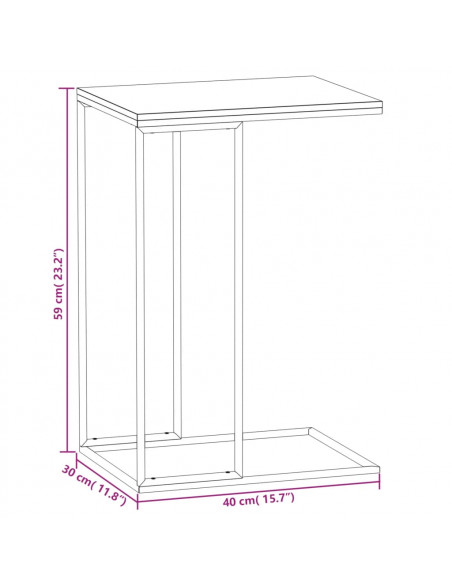 Tavolino da Salotto Nero 40x30x59 cm in Legno Multistrato