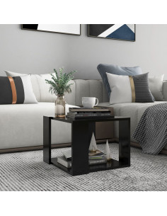 Tavolino da Salotto Nero 40x40x30 cm in Legno Multistrato