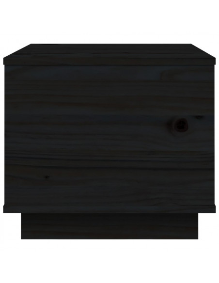 Tavolino da Salotto Nero 40x50x35 cm Legno Massello di Pino