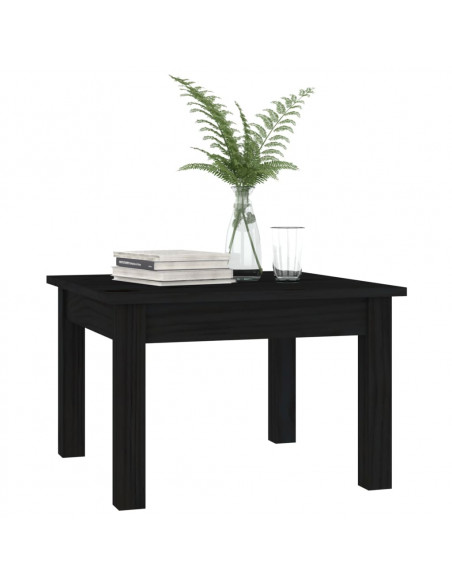Tavolino da Salotto Nero 45x45x30 cm Legno Massello di Pino