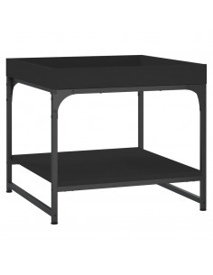 Tavolino da Salotto Nero 49,5x49,5x45 cm in Legno Multistrato