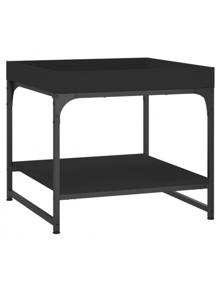 Tavolino da Salotto Nero 49,5x49,5x45 cm in Legno Multistrato