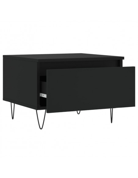 Tavolino da Salotto Nero 50x46x35 cm in Legno Multistrato