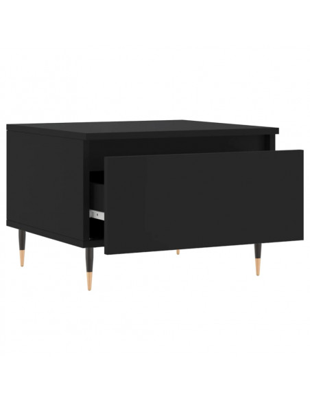 Tavolino da Salotto Nero 50x46x35 cm in Legno Multistrato