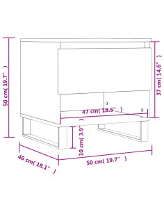 Tavolino da Salotto Nero 50x46x50 cm in Legno Multistrato