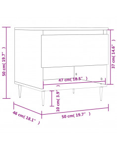 Tavolino da Salotto Nero 50x46x50 cm in Legno Multistrato