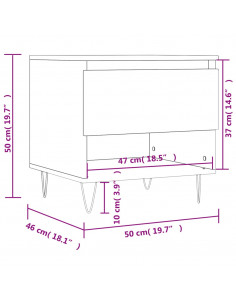 Tavolino da Salotto Nero 50x46x50 cm in Legno Multistrato