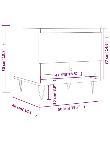 Tavolino da Salotto Nero 50x46x50 cm in Legno Multistrato