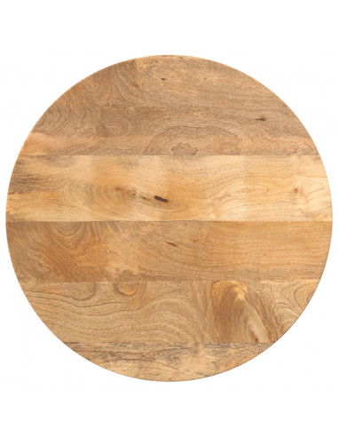 Piano per Tavolo Ø 60x3,8 cm Rotondo in Legno Massello di Mango