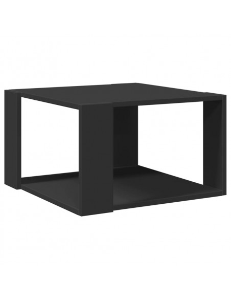 Tavolino da Salotto Nero 51,5x51,5x30 cm in Legno Multistrato