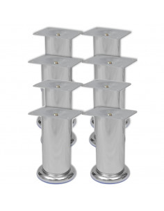 Piedini Rotondi per Divani 8 pz Cromati 120 mm 2