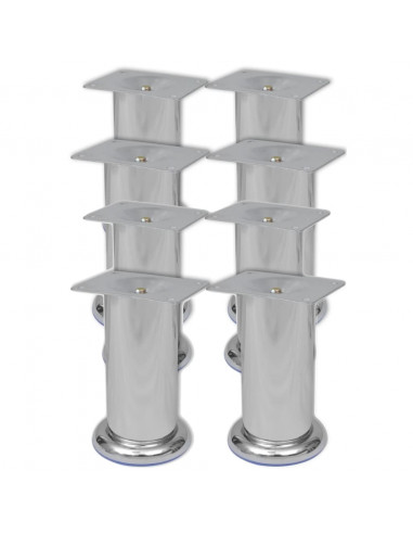Piedini Rotondi per Divani 8 pz Cromati 120 mm