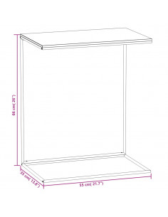 Tavolino da Salotto Nero 55x35x66 cm in Legno Multistrato