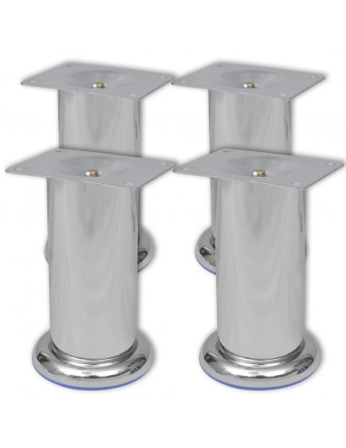 Piedini Rotondi per Divani 8 pz Cromati 120 mm
