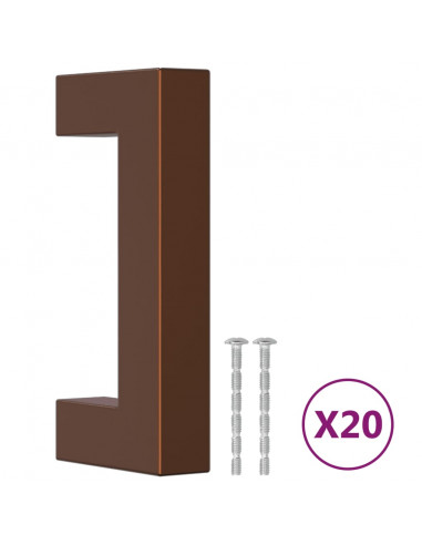Maniglie per Mobili 20 pz Bronzo 64 mm in Acciaio Inox