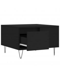 Tavolino da Salotto Nero 55x55x36,5 cm in Legno Multistrato