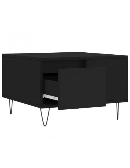 Tavolino da Salotto Nero 55x55x36,5 cm in Legno Multistrato