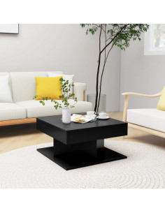 Tavolino da Salotto Nero 57x57x30 cm in Legno Multistrato