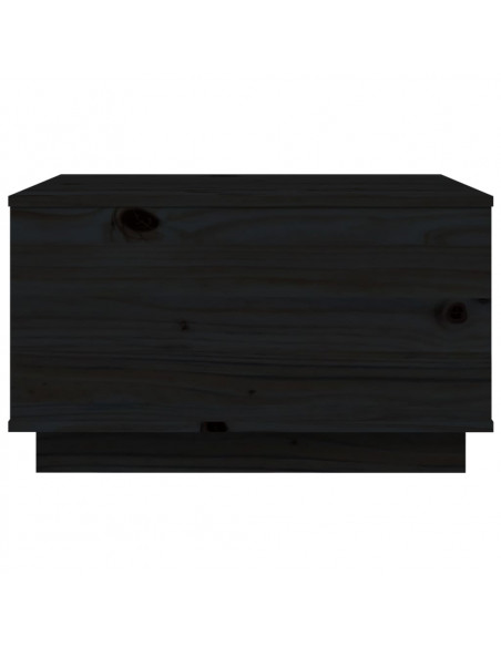 Tavolino da Salotto Nero 60x50x35 cm in Legno Massello di Pino
