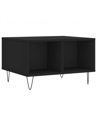 Tavolino da Salotto Nero 60x50x36,5 cm in Legno Multistrato
