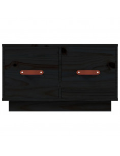 Tavolino da Salotto Nero 60x53x35 cm Legno Massello di Pino