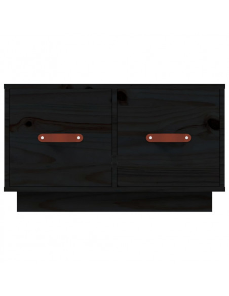 Tavolino da Salotto Nero 60x53x35 cm Legno Massello di Pino