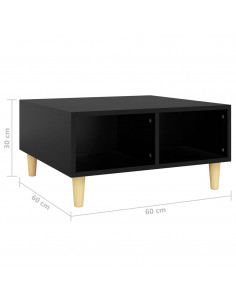 Tavolino da Salotto Nero 60x60x30 cm in Legno Multistrato