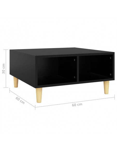 Tavolino da Salotto Nero 60x60x30 cm in Legno Multistrato