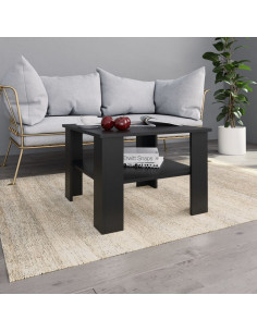 Tavolino da Salotto Nero 60x60x42 cm in Legno Multistrato