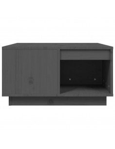 Tavolino da Salotto Nero 60x61x32,5 cm Legno Massello di Pino