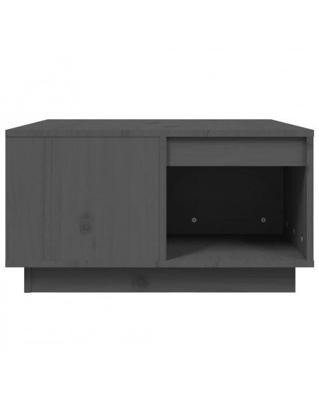 Tavolino da Salotto Nero 60x61x32,5 cm Legno Massello di Pino