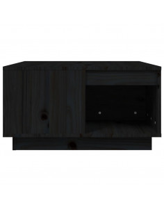 Tavolino da Salotto Nero 60x61x32,5 cm Legno Massello di Pino
