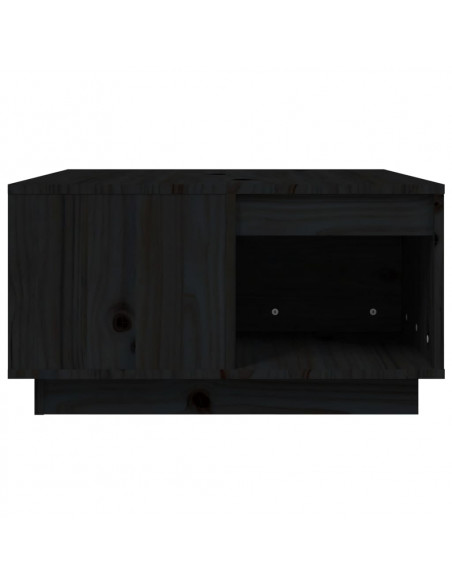Tavolino da Salotto Nero 60x61x32,5 cm Legno Massello di Pino