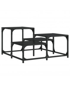 Tavolino da Salotto Nero 68x68x40 cm in Legno Multistrato