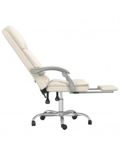 Poltrona da Ufficio Massaggiante Reclinabile Crema Similpelle 2