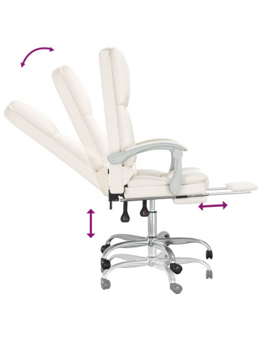 Poltrona da Ufficio Massaggiante Reclinabile Crema Similpelle