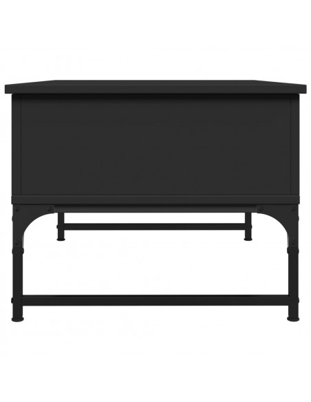 Tavolino da Salotto Nero 70x50x40 cm Legno Multistrato Metallo